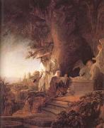 REMBRANDT Harmenszoon van Rijn Christ and St Mary Magdalene at the Tomb (mk25) Spain oil painting artist